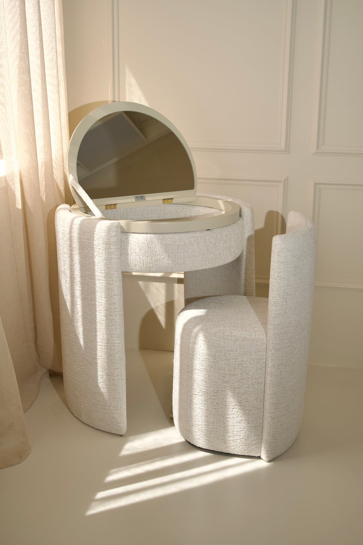 Yome Collection YOME Vanity Table Off White | Luxury Makeup Table with Mirror ...