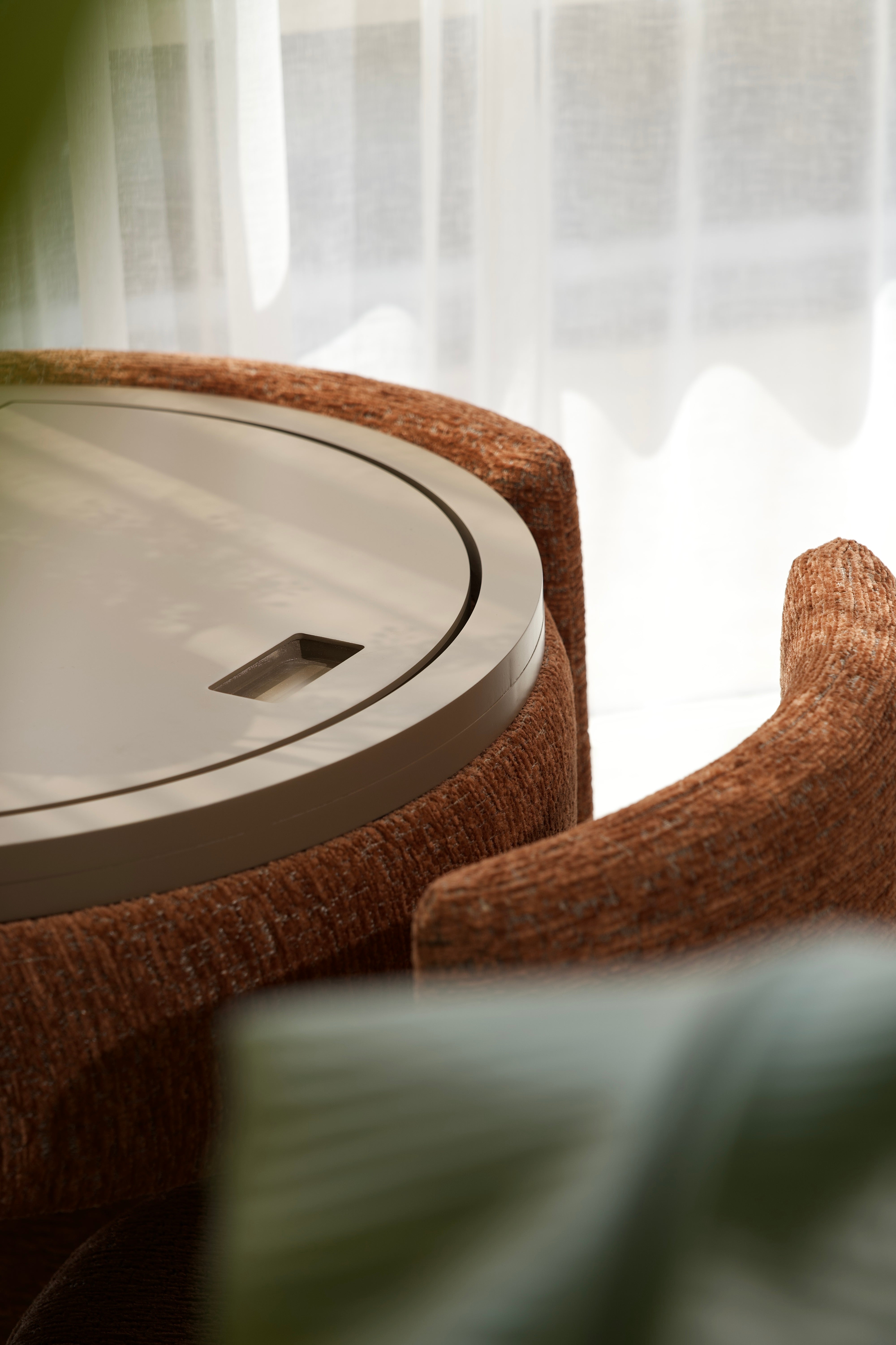 YOME Vanity Table Terracotta - Luxury round makeup table